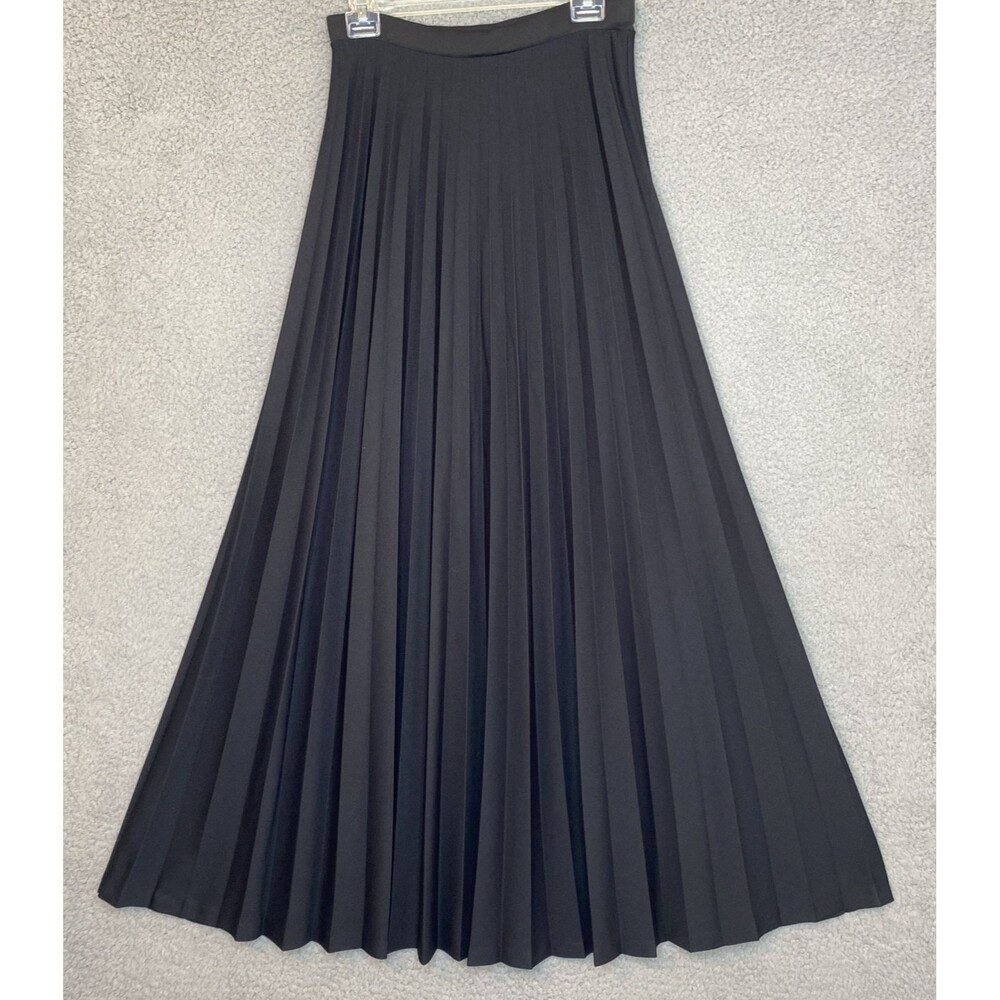 VTG Mr Fine Dallas Maxi Pleated Womens Black Skirt Closet Staple Size 12